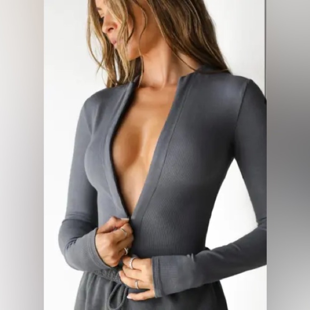 Joah Brown Invisible Zip Long Sleeve Vintage Navy Size S/M